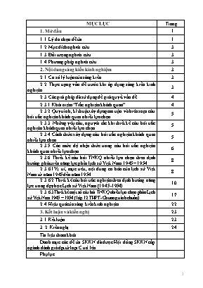 SKKN Thiết kế câu hỏi trắc nghiệm khách quan có nhiều lựa chọn theo định hướng phát triển năng lực học sinh phần Lịch sử Việt Nam 1945 – 1954 (lớp 12 THPT - Chương trình chuẩn)