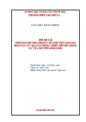 SKKN Tính dân chủ hoá trong văn xuôi Việt Nam giai đoạn sau 1975 qua tác phẩm “Chiếc thuyền ngoài xa” của Nguyễn Minh Châu