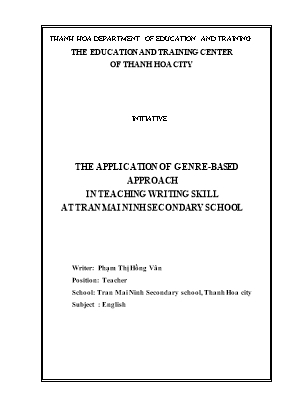 The application of genre-Based approach in teaching writing skill at Tran Mai Ninh secondary school