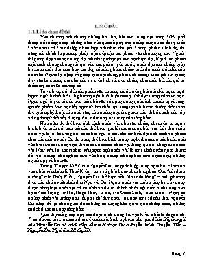 SKKN Ngôn ngữ của Nguyễn Du và cách tiếp cận mới đoạn Trao duyên (trích Truyện Kiều – Nguyễn Du, Ngữ văn 10, tập II)