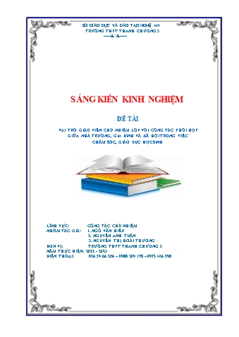 SKKN Vai trò giáo viên chủ nhiệm lớp với công tác phối hợp giữa nhà trường, gia đình và xã hội trong việc chăm sóc, giáo dục học sinh