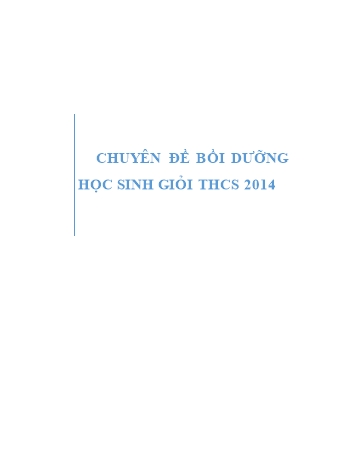 Chuyên đề Bồi dưỡng học sinh giỏi - Bài toán chia hết trong số học