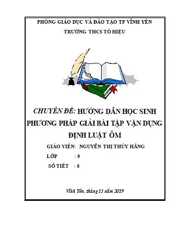 Chuyên đề Hướng dẫn học sinh phương pháp giải bài tập vận dụng định luật Ôm