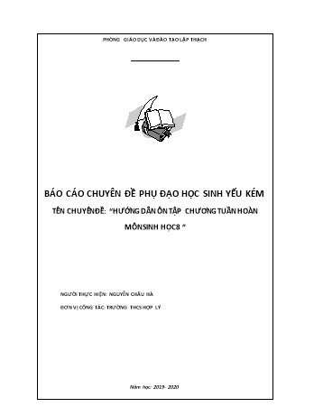 Chuyên đề Hướng dẫn ôn tập chương tuần hoàn môn Sinh học 8