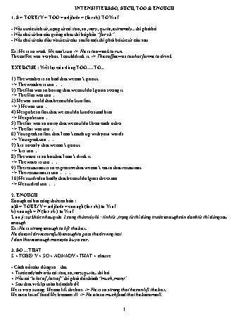 Chuyên đề Intensifiers: So, such, too & enough