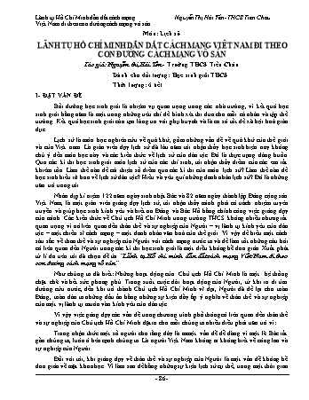 Chuyên đề Lãnh tụ Hồ Chí Minh dẫn dắt cách mạng Việt Nam đi theo con đường cách mạng vô sản