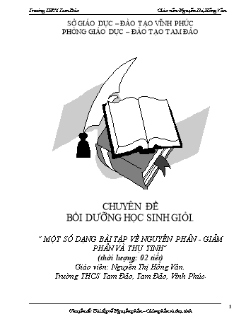 Chuyên đề Một số dạng bài tập về nguyên phân. Giảm phân và thụ tinh Chuyên đề Một số dạng bài tập về nguyên phân. Giảm phân và thụ tinh