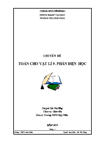 Chuyên đề Toán cho Vật lí 9 - Phần điện học Chuyên đề Toán cho Vật lí 9 - Phần điện học