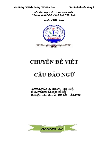 Chuyên đề Viết câu đảo ngữ