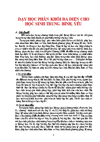 Sáng kiến kinh nghiệm Dạy học phần khối đa diện cho học sinh trung bình, yếu