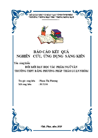 Sáng kiến kinh nghiệm Đổi mới dạy học tác phẩm ngữ văn trường THPT bằng phương pháp thảo luận nhóm