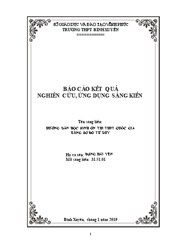 Sáng kiến kinh nghiệm Hướng dẫn học sinh ôn thi THPT Quốc gia bằng sơ đồ tư duy