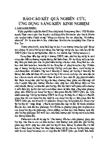 Sáng kiến kinh nghiệm Phương pháp giải bài tập về sóng dừng Lớp 12