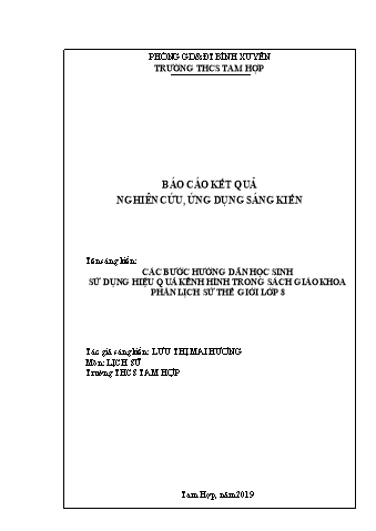 SKKN Các bước hướng dẫn học sinh sử dụng hiệu quả kênh hình trong sách giáo khoa phần lịch sử thế giới Lớp 8